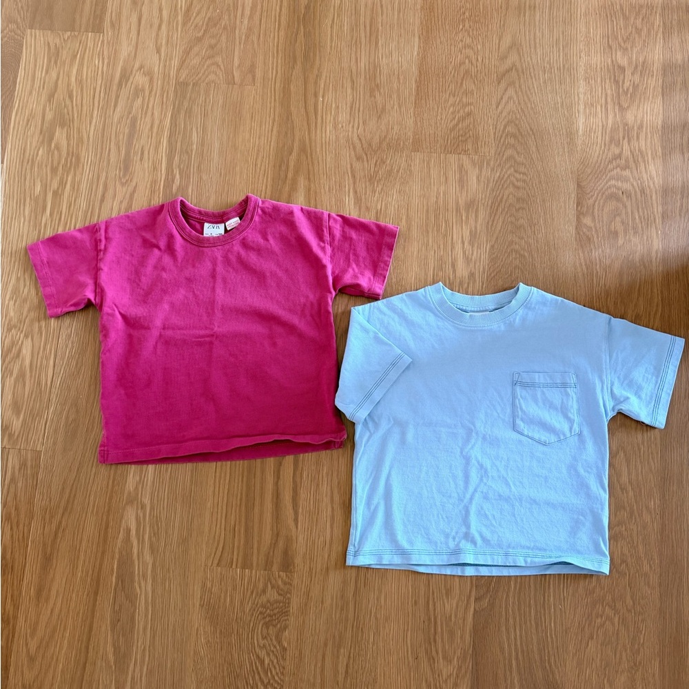 Zara Short Sleeve Tees in Red and Light Blue